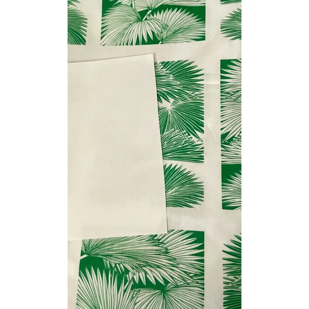 Vtg 1991 Sig Zane Hilo Hawaii Fabric Loulu Green White Palm Frond Tropical 1 Yd